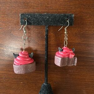 Halloween cupcake earrings